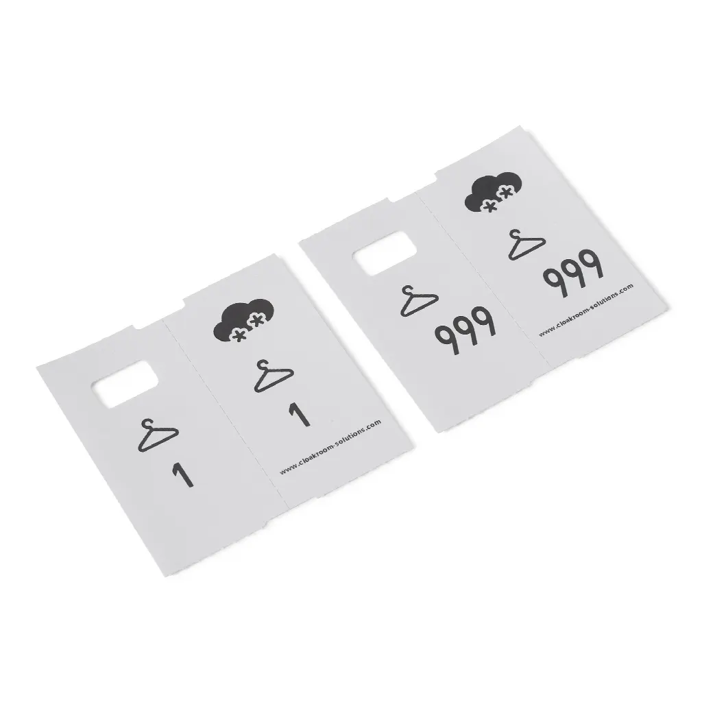 1000 pre-printed cloakroom tickets, silver-gray