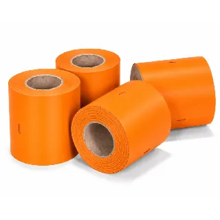 CoatCheck-biljettrulle, entrébiljetter i ekonomiutförande utan kontrollremsa, 14 x 550 biljetter, orange