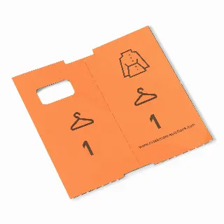 1000 förtryckta garderobsbiljetter, orange