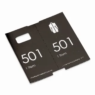 Garderobsbiljetter i lyxutförande, svart papper med silvertryck, 501-1000